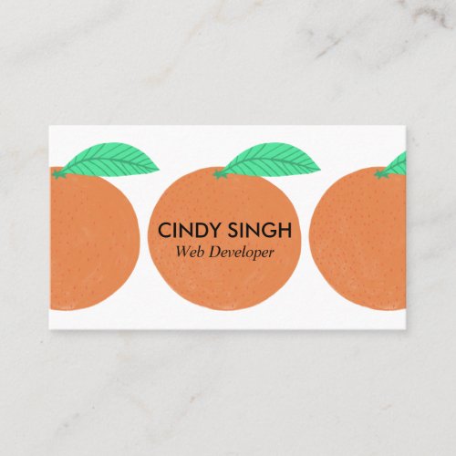 FRESH FRUITS oranges illustrated Business Card