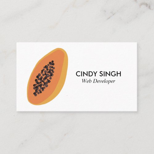 FRESH FRUITS papaya illustrated Business Card
