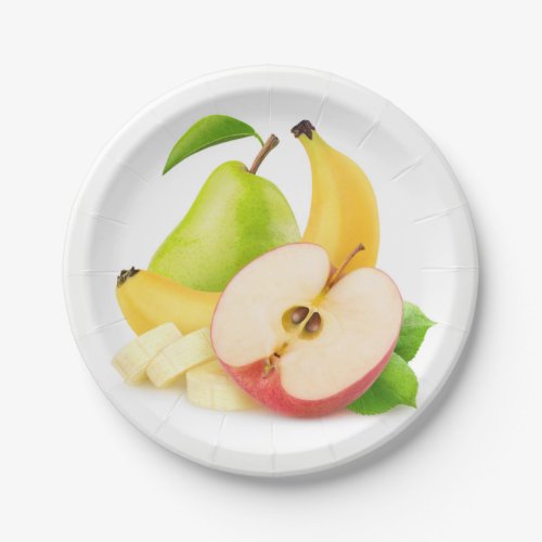 Fresh fruits paper plates