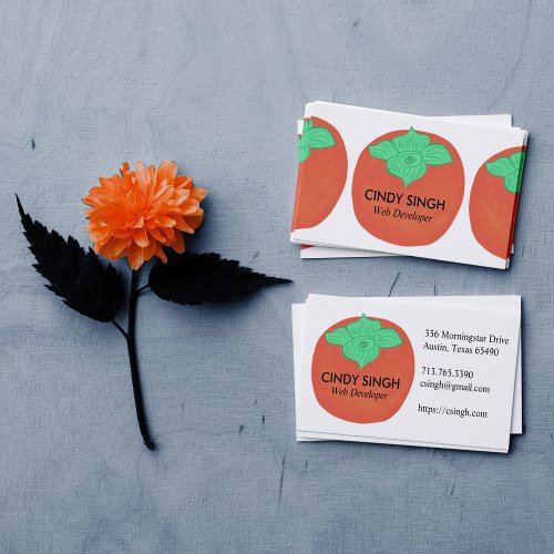 FRESH FRUITS persimmons illustrated Business Card