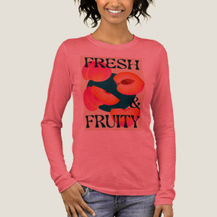Fresh & Fruity Bold Peach Graphic Long Sleeve T-Sh Tri-Blend Shirt