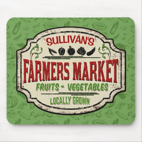 Fresh Garden ADD NAME Locally Grown Farmers Market Mouse Pad