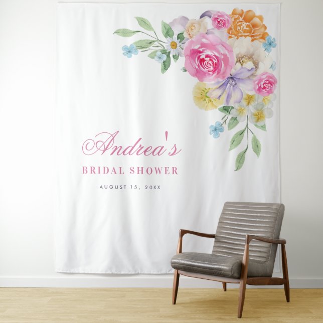 Fresh Garden Floral Bridal Shower Photo Backdrop (In Situ)