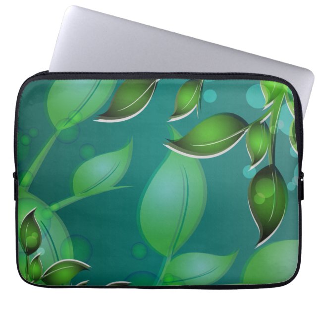 Fresh Garden Leaves Laptop Sleeve (Front)