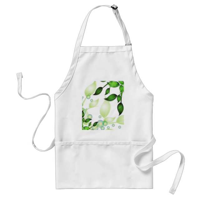 Fresh Garden Leaves on White Adult Apron (Front)