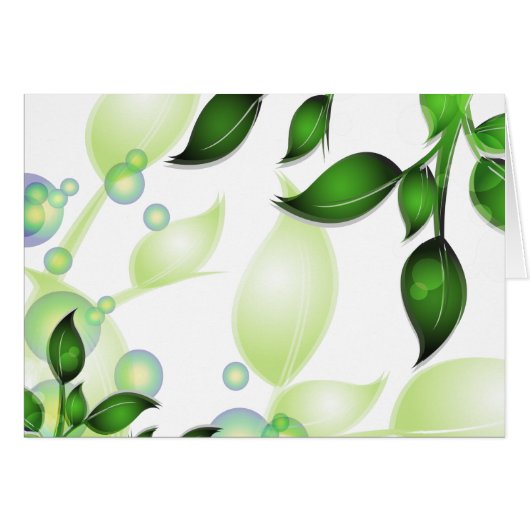 Fresh Garden Leaves on White Cards (Front Horizontal)