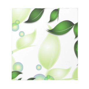 Fresh Garden Leaves on White Notepad