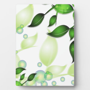 Fresh Garden Leaves on White Plaque