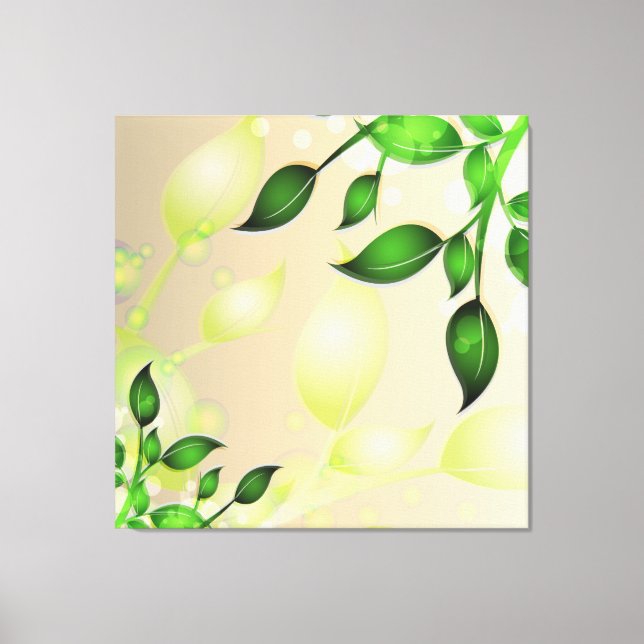 Fresh Garden Leaves Wrapped Canvas Print (Front)
