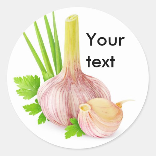 Fresh garlic classic round sticker