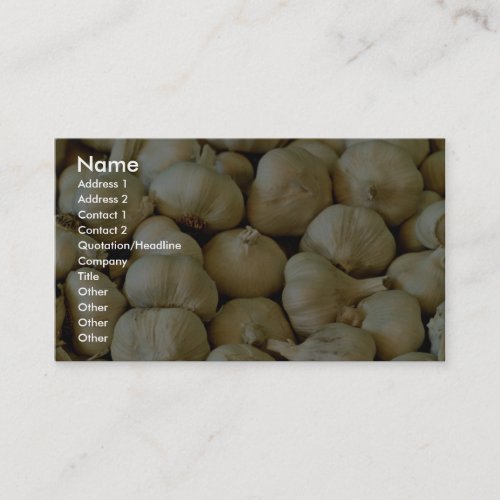 Fresh garlic Photo Business Card Templates