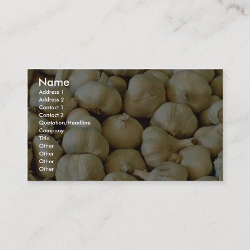 Customizable Fresh garlic Photo Business Card Templates