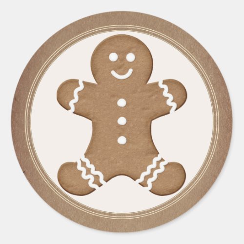 Fresh Gingerbread Man Cookie Kraft Envelope Seal