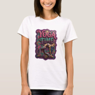 Fresh Gold YOGA TIME 3D Text Art T-Shirt