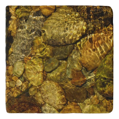 Fresh Golden Brown Water Ripples Rocks Trivet