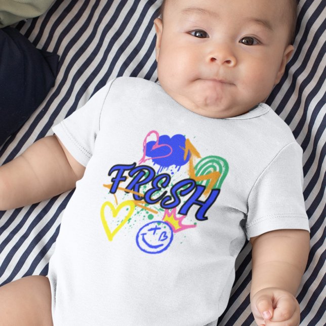 Fresh Graffiti with Rainbow and Hearts Baby Bodysuit (Creator Uploaded)