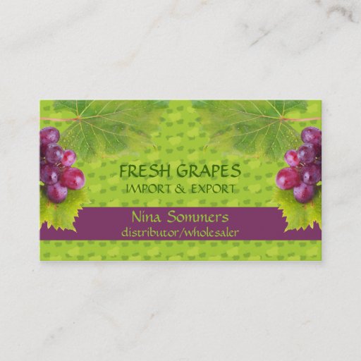 Customizable Fresh Grapes Business Card
