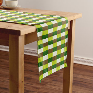 Fresh Grass Color Scheme in Blocks Short Table Runner