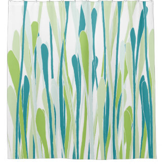 Fresh Grasses Shower Curtain in Soft Greens & Teal