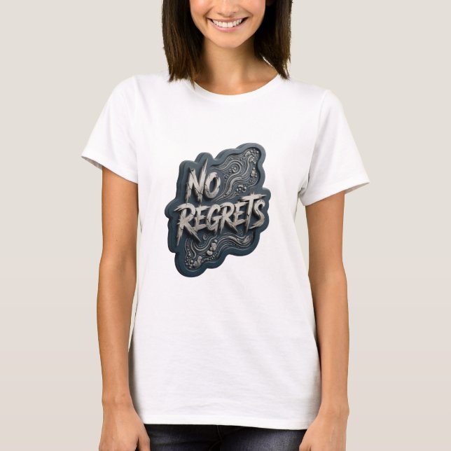 Fresh Gray NO REGRETS Statement Tee (Front)