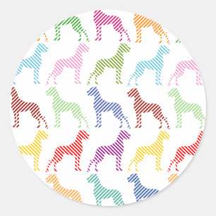 Fresh Great Dane Pattern Classic Round Sticker