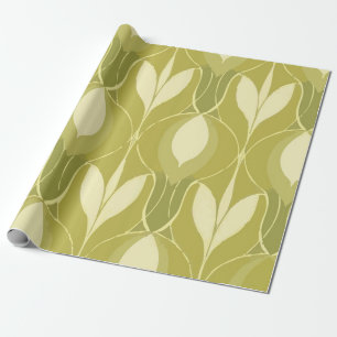 Fresh Green and Lime Abstract Floral Pattern Wrapping Paper