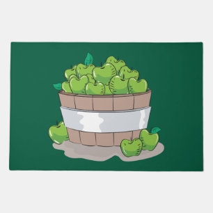 Fresh Green Apple Harvest Barrel Granny Smith Doormat