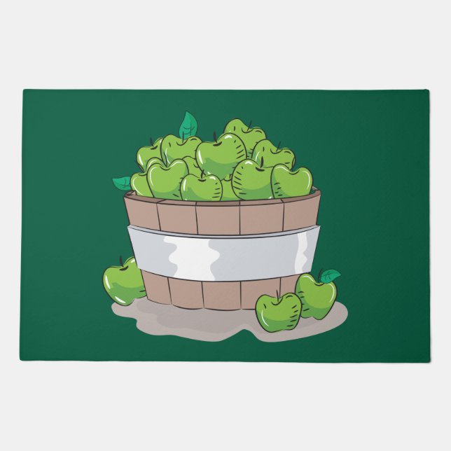 Fresh Green Apple Harvest Barrel Granny Smith Doormat (Front)