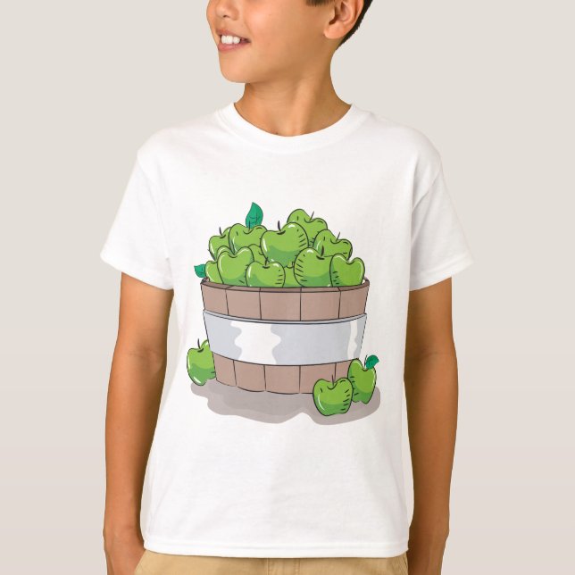 Fresh Green Apple Harvest Barrel Granny Smith T-Shirt (Front)