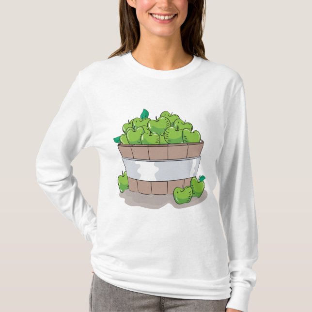 Fresh Green Apple Harvest Barrel Granny Smith T-Shirt (Front)