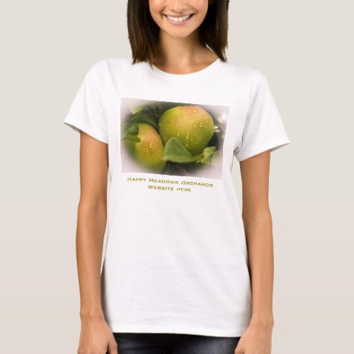 Fresh Green Apples with a Misty Border Business T_Shirt