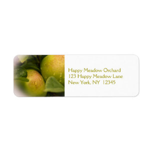 Fresh Green Apples with a Misty Border Label