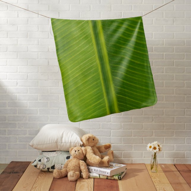 Fresh green banana leaf pattern Baby Blanket (In Situ)