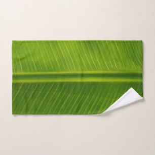 fresh green banana leaf pattern bath towel set