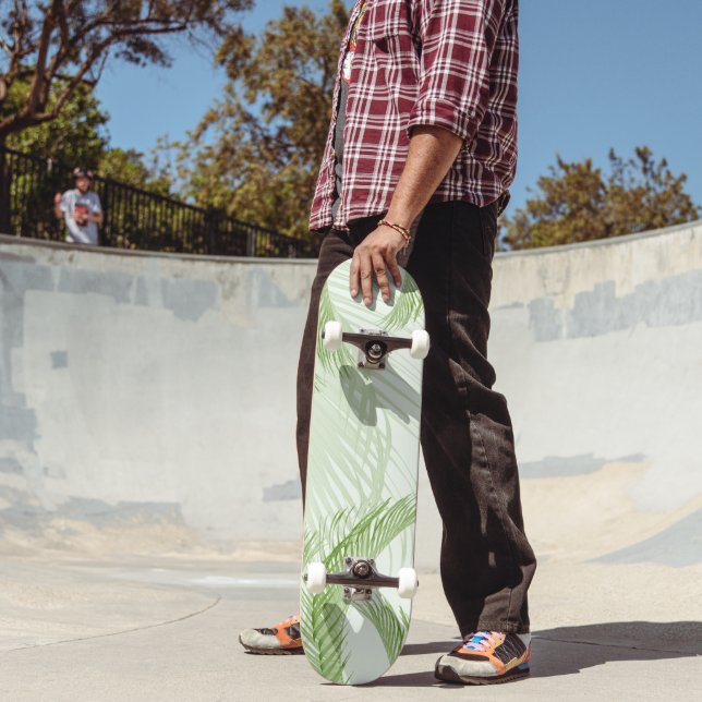 Fresh Green Feather Palm Bliss 1 Skateboard (Outdoor 2)