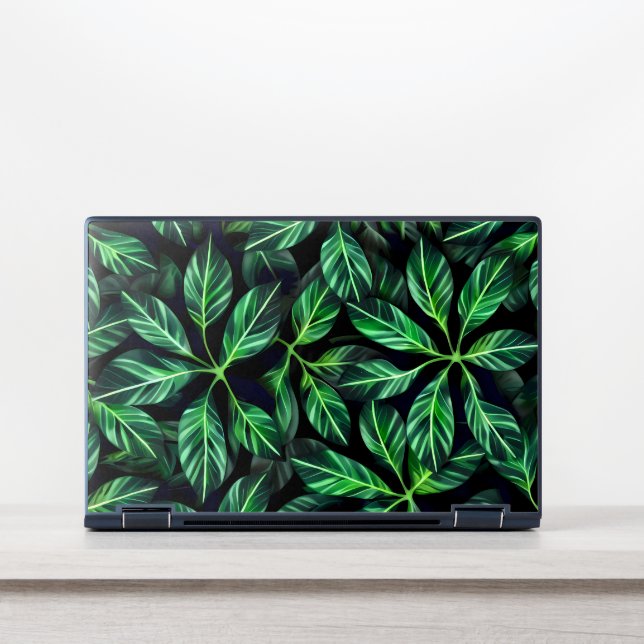 Fresh green leaf pattern HP laptop skin (Front)