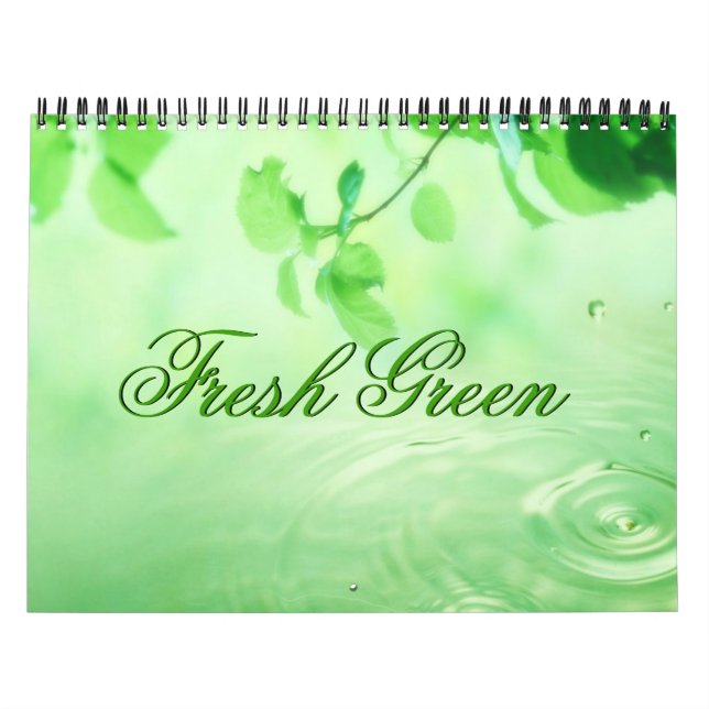 Fresh Green Leaves Customizable Calendar (Cover)