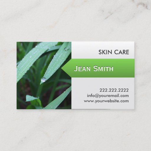 Customizable Fresh Green Leaves Skin Care Business Card