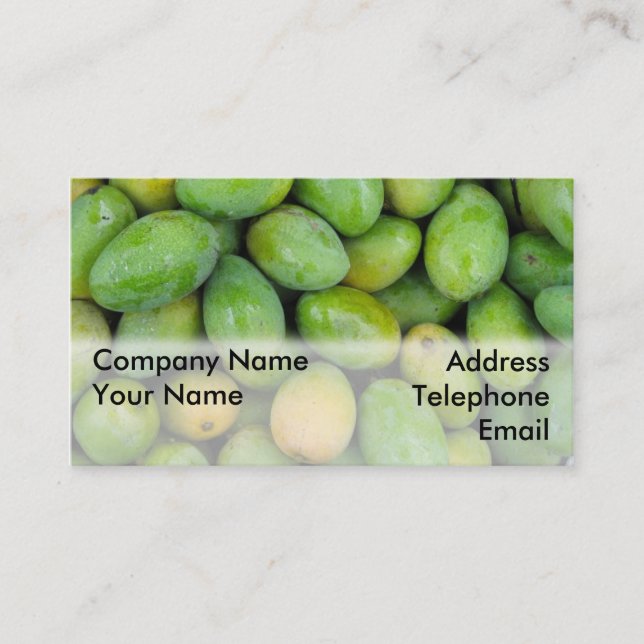 Fresh Green Mangos Business Card (Front)