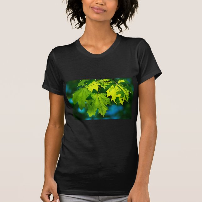 Fresh green maple leaves T-Shirt (Front)