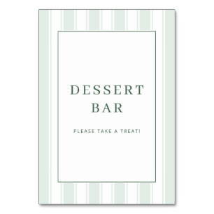 Fresh Green Minimalist Dessert Bar Sign Table Number