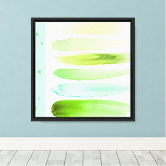 Fresh Green Palette Brush Art – Modern Wall Canvas