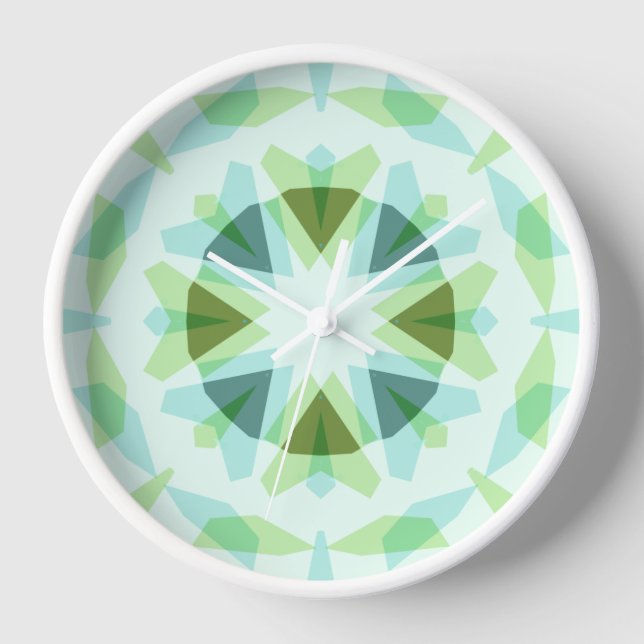 Fresh Green Pretty Blue Star Dopamine Decor Kitsch Clock (Front)