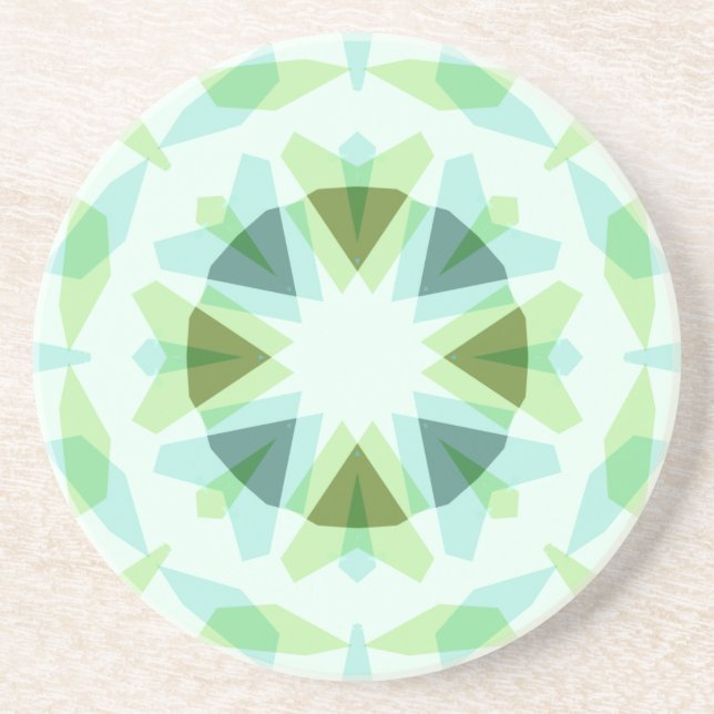 Fresh Green Pretty Blue Star Dopamine Decor Kitsch Coaster (Front)