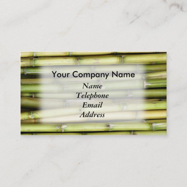Fresh Green Sugar Cane - Juice Theme Business Card (Front)