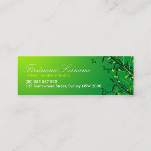 Fresh Green Vines Leaves compact cards Business Card Template