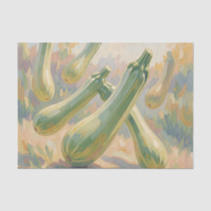 Fresh Green Zucchini Impressionist Painting Tissue Paper