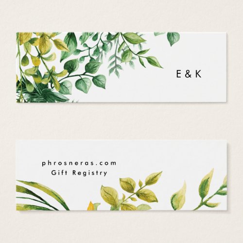 Fresh Greenery Leafy Plants Registry Insert Card