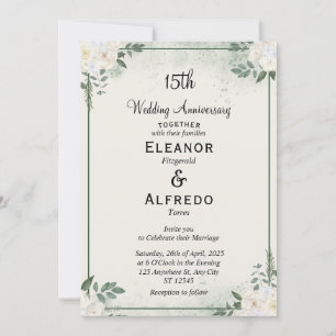 Fresh Greenery Wedding Anniversary Invitations