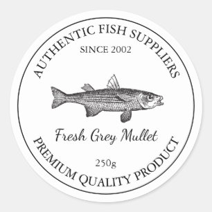 Fresh Grey Mullet Fish Packaging Label